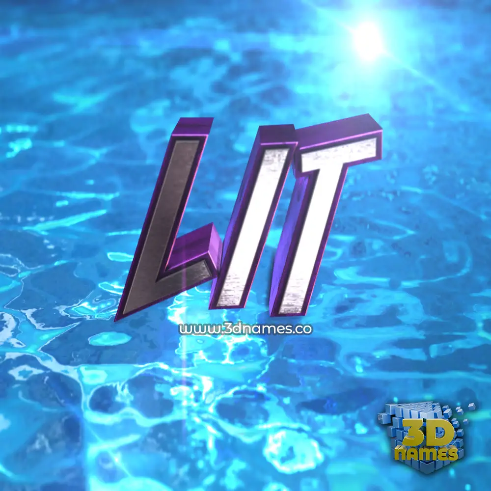lit in Water 2015 style - 3D name wallpaper