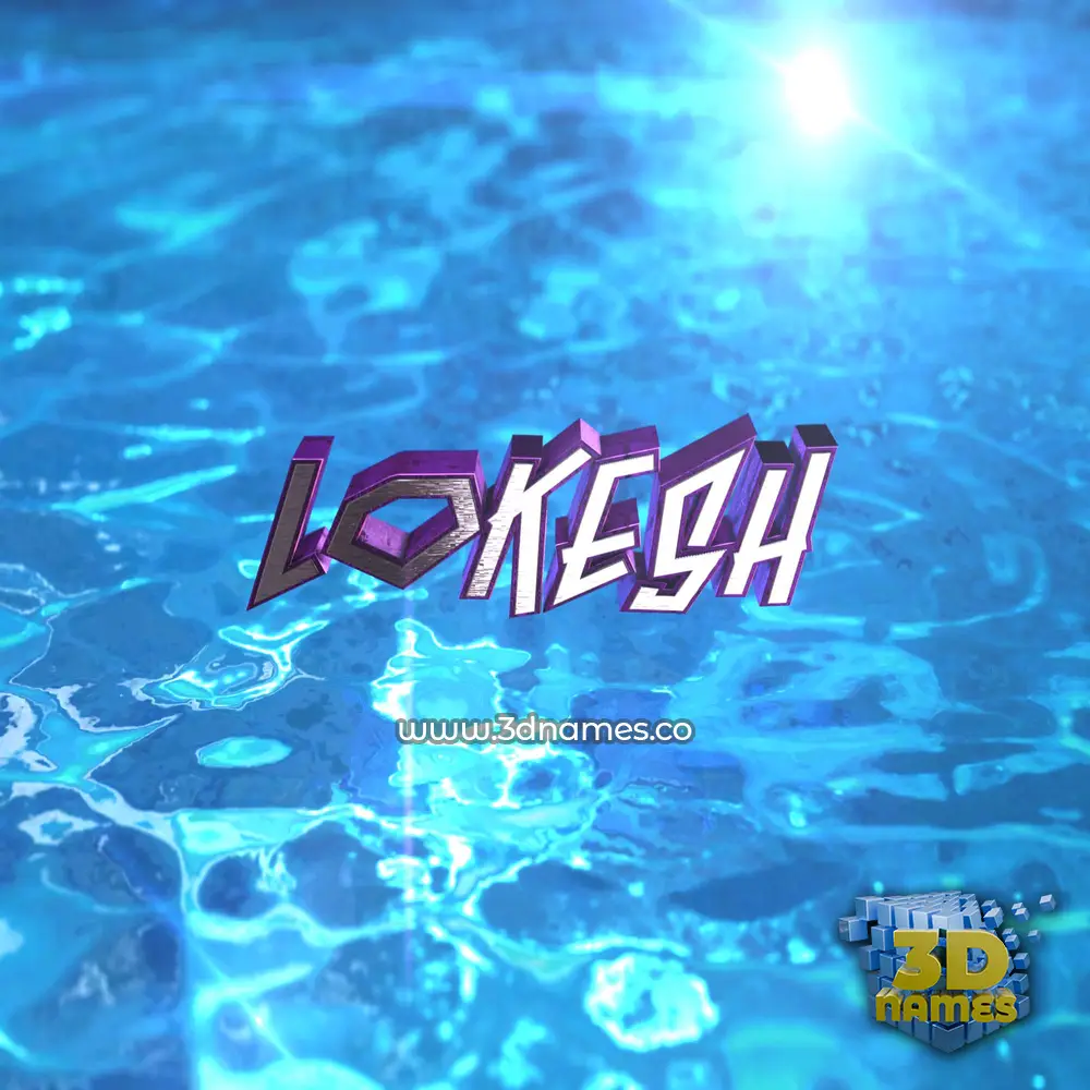 lokesh in Water 2015 style - 3D name wallpaper