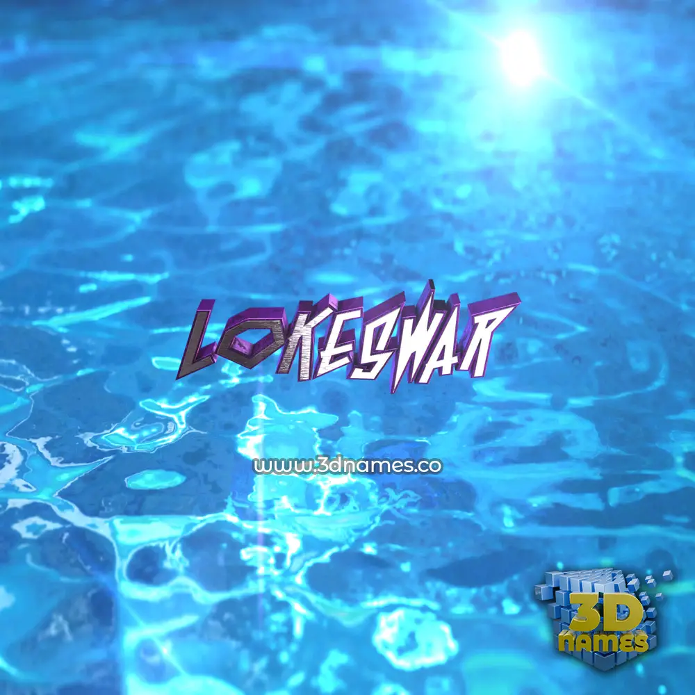 lokeswar in Water 2015 style - 3D name wallpaper
