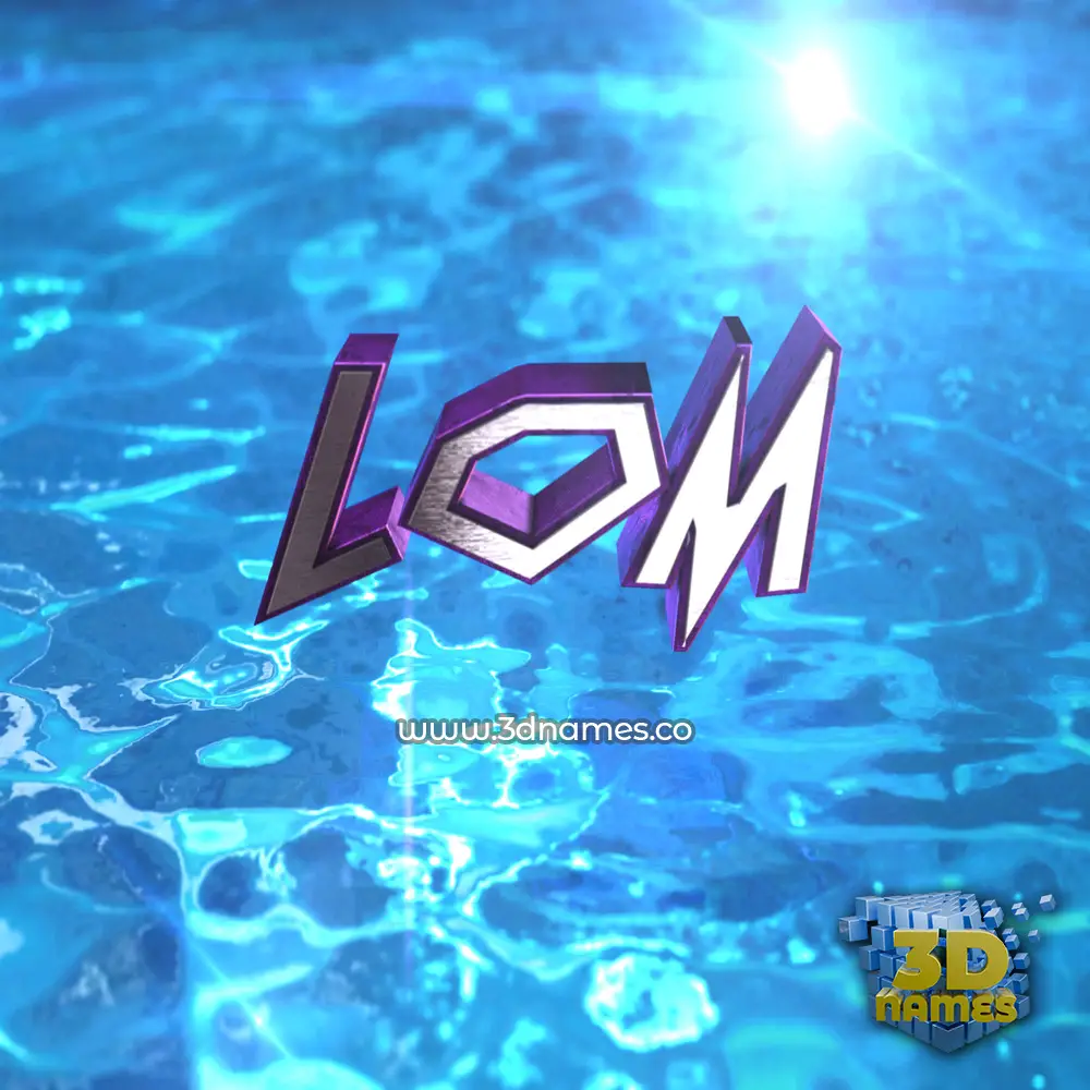 lom in Water 2015 style - 3D name wallpaper