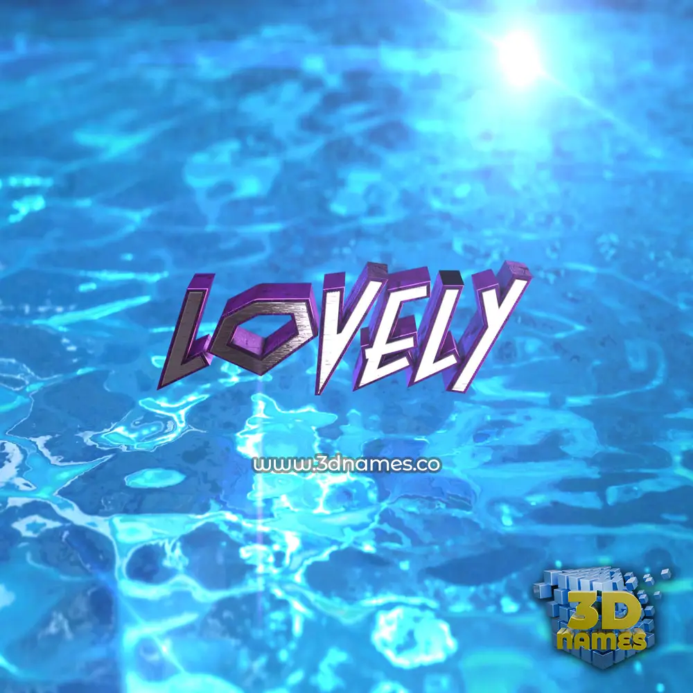 lovely in Water 2015 style - 3D name wallpaper
