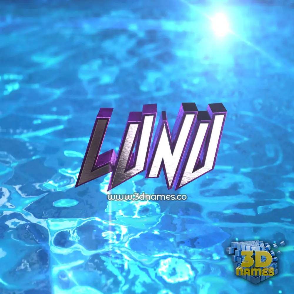 lunu in Water 2015 style - 3D name wallpaper