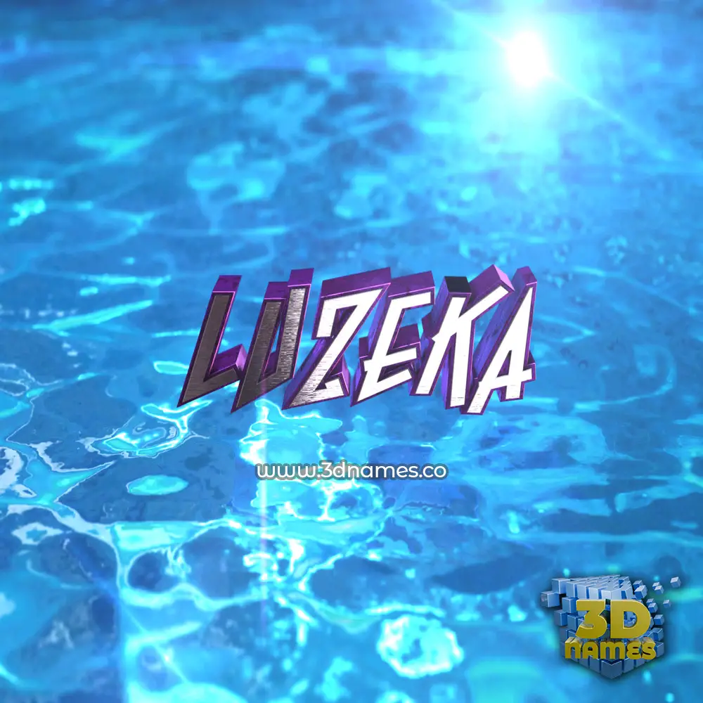 luzeka in Water 2015 style - 3D name wallpaper
