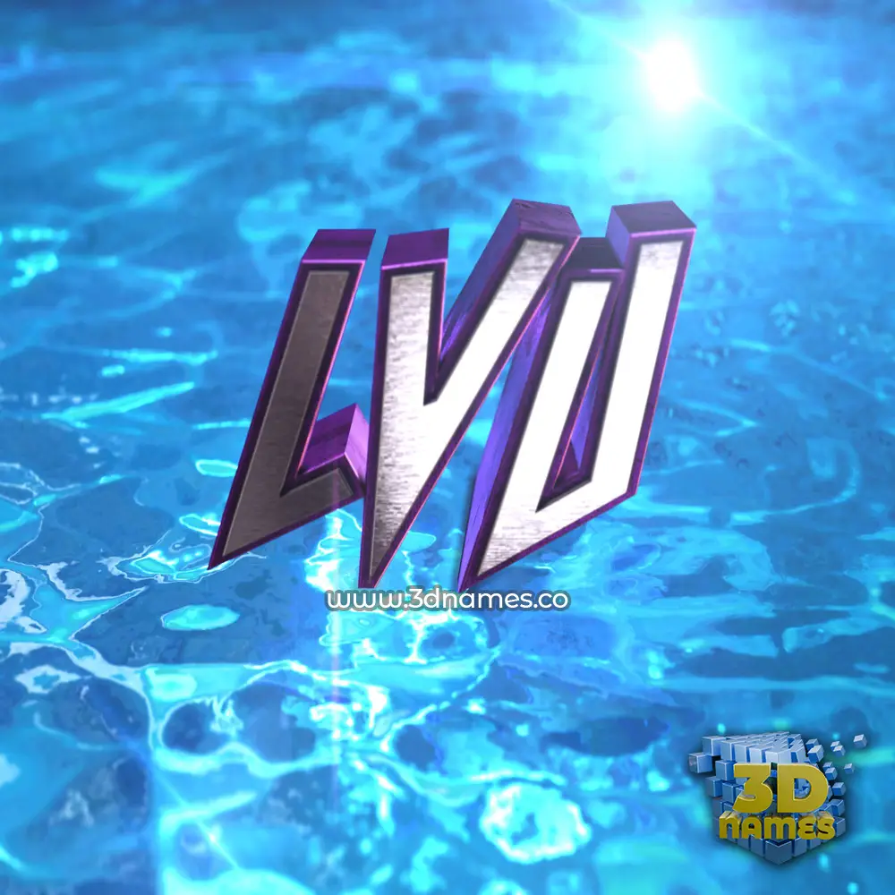 lvu in Water 2015 style - 3D name wallpaper
