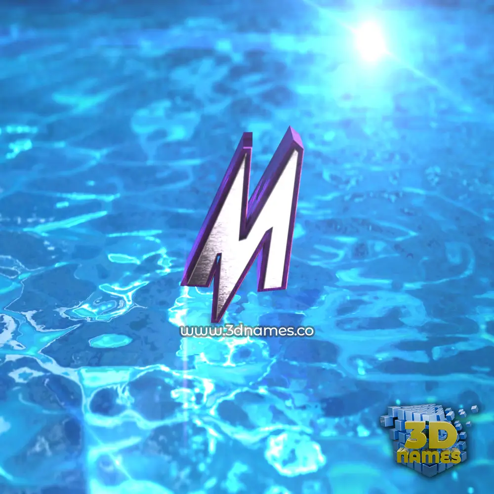 m in Water 2015 style - 3D name wallpaper