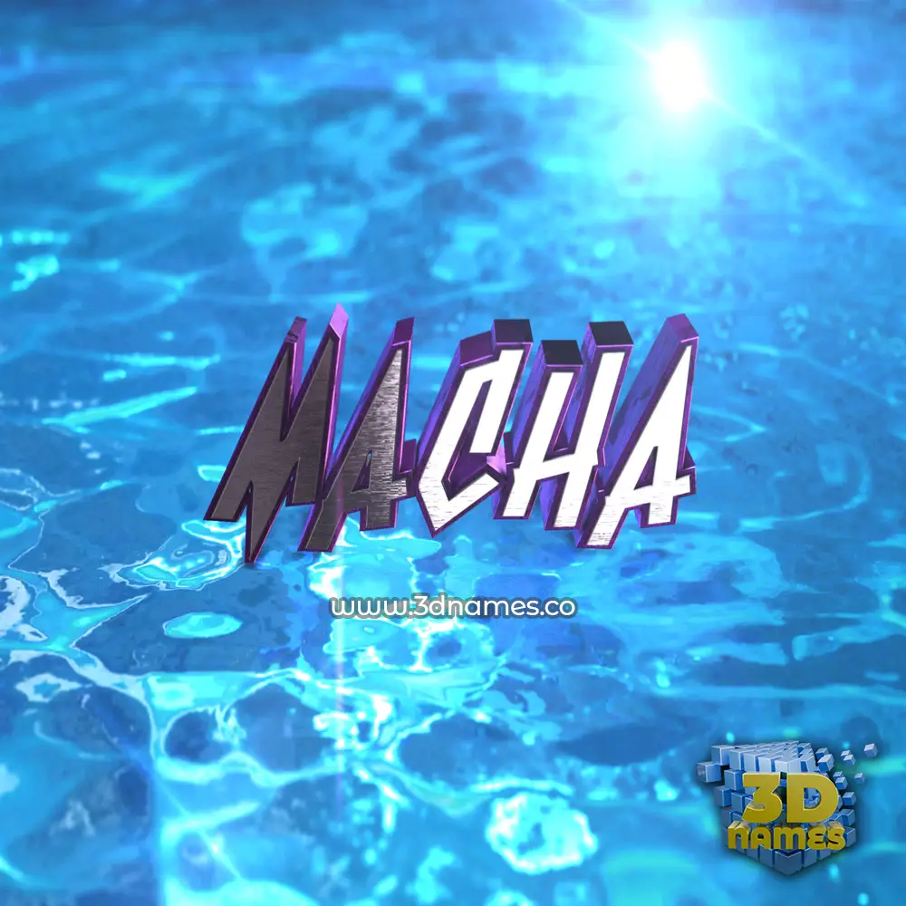 macha in Water 2015 style - 3D name wallpaper