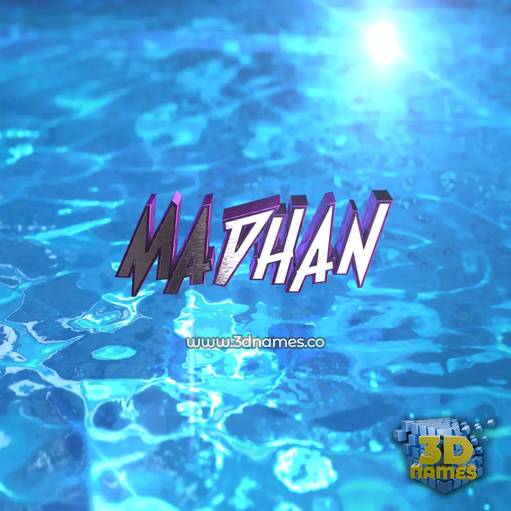 madhan in Water 2015 style - 3D name wallpaper