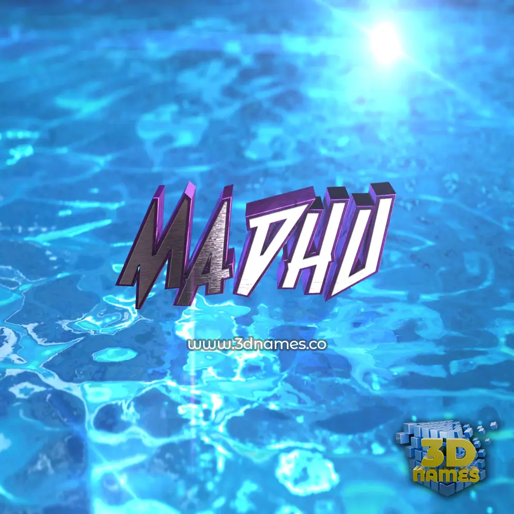 madhu in Water 2015 style - 3D name wallpaper