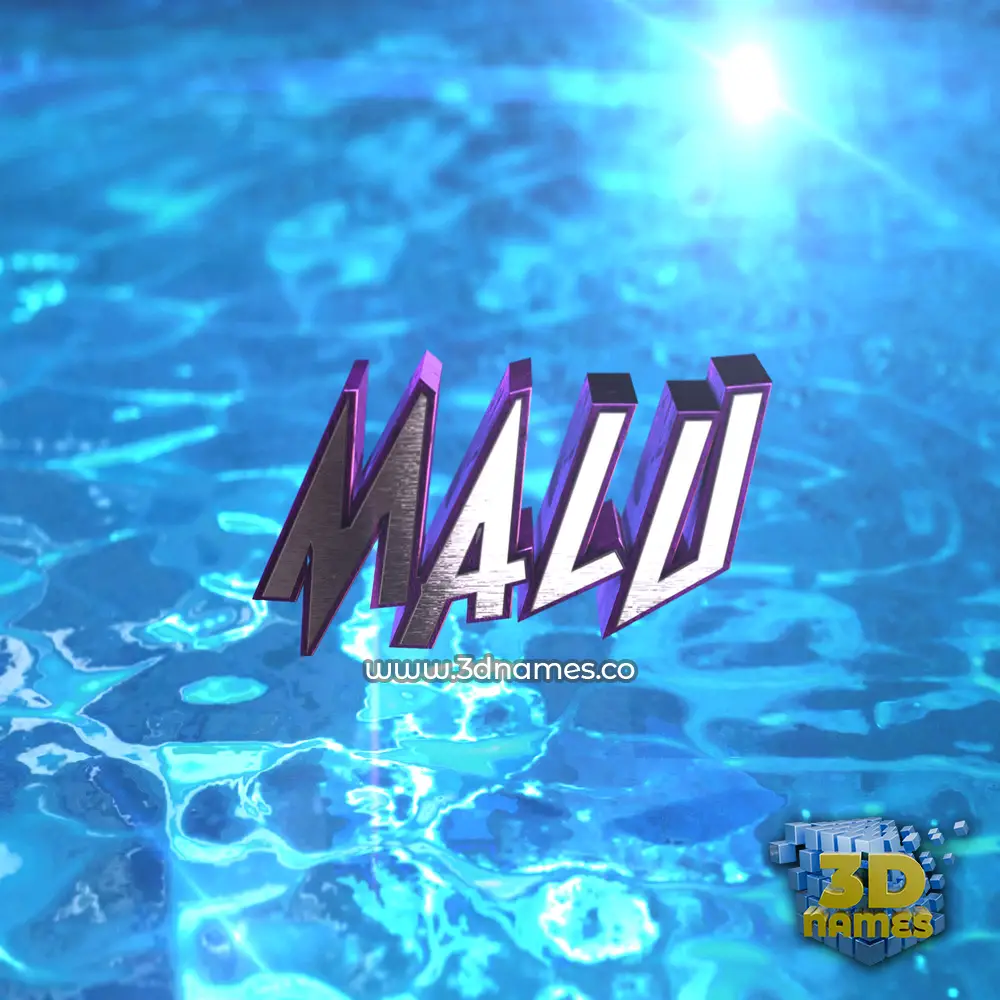malu in Water 2015 style - 3D name wallpaper