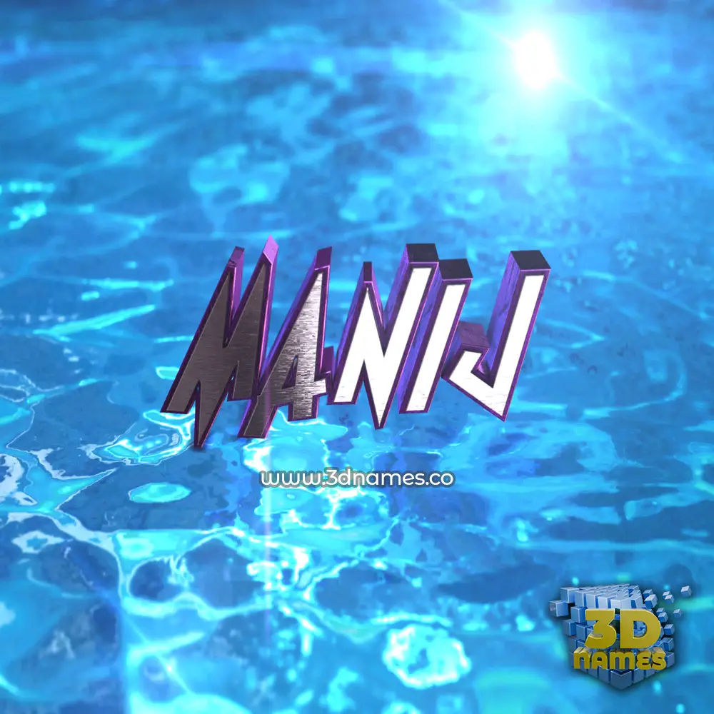 manij in Water 2015 style - 3D name wallpaper