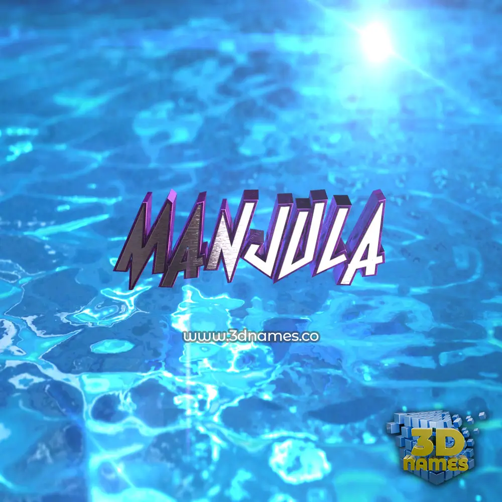 manjula in Water 2015 style - 3D name wallpaper