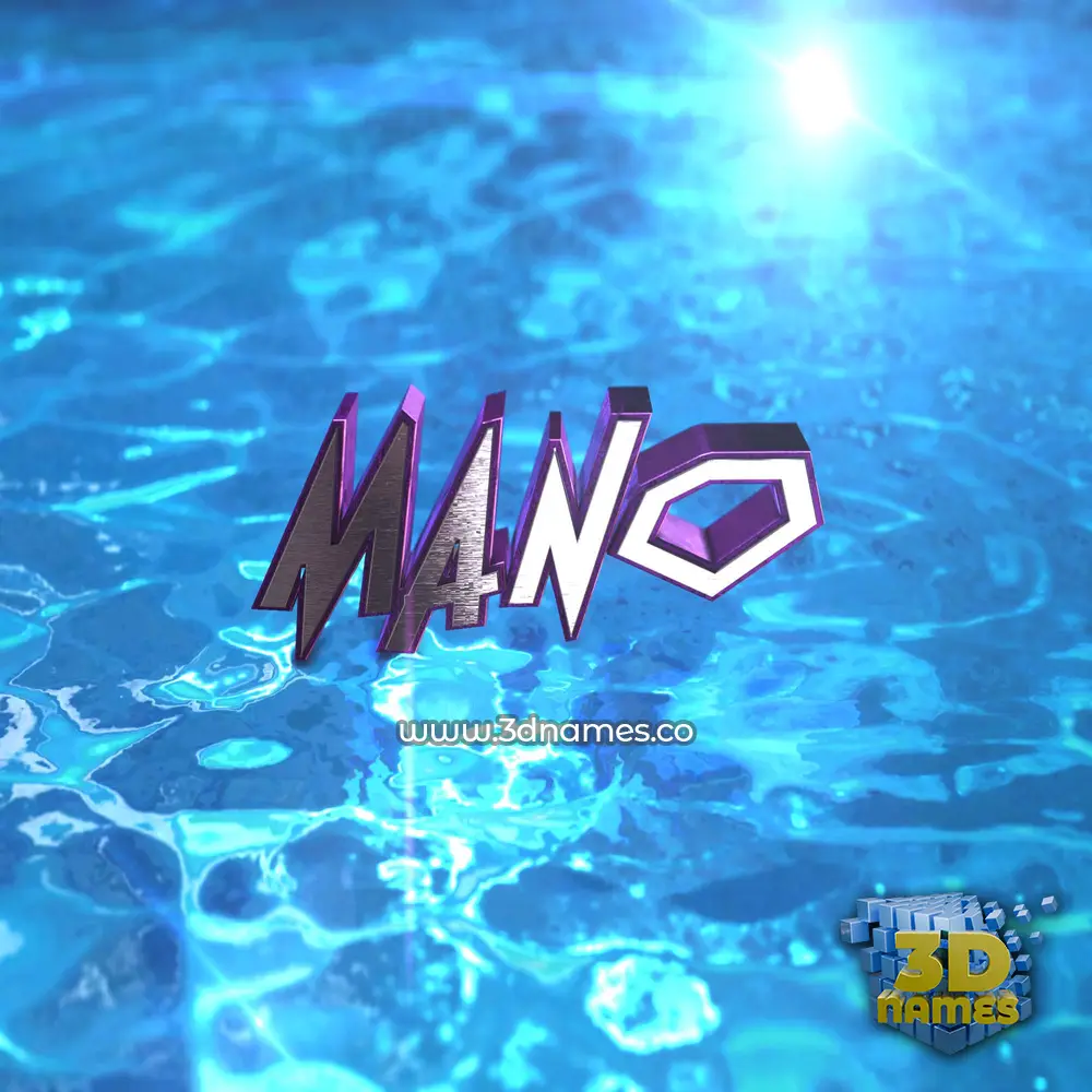 mano in Water 2015 style - 3D name wallpaper