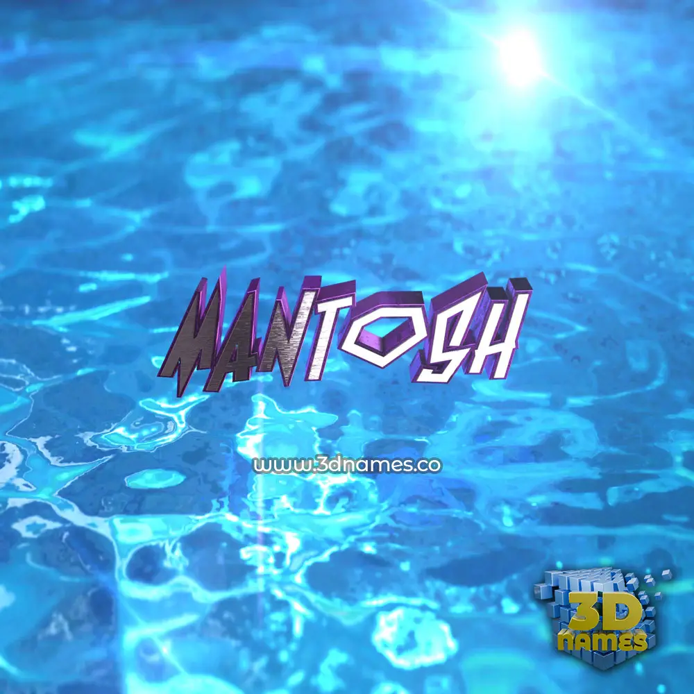 mantosh in Water 2015 style - 3D name wallpaper