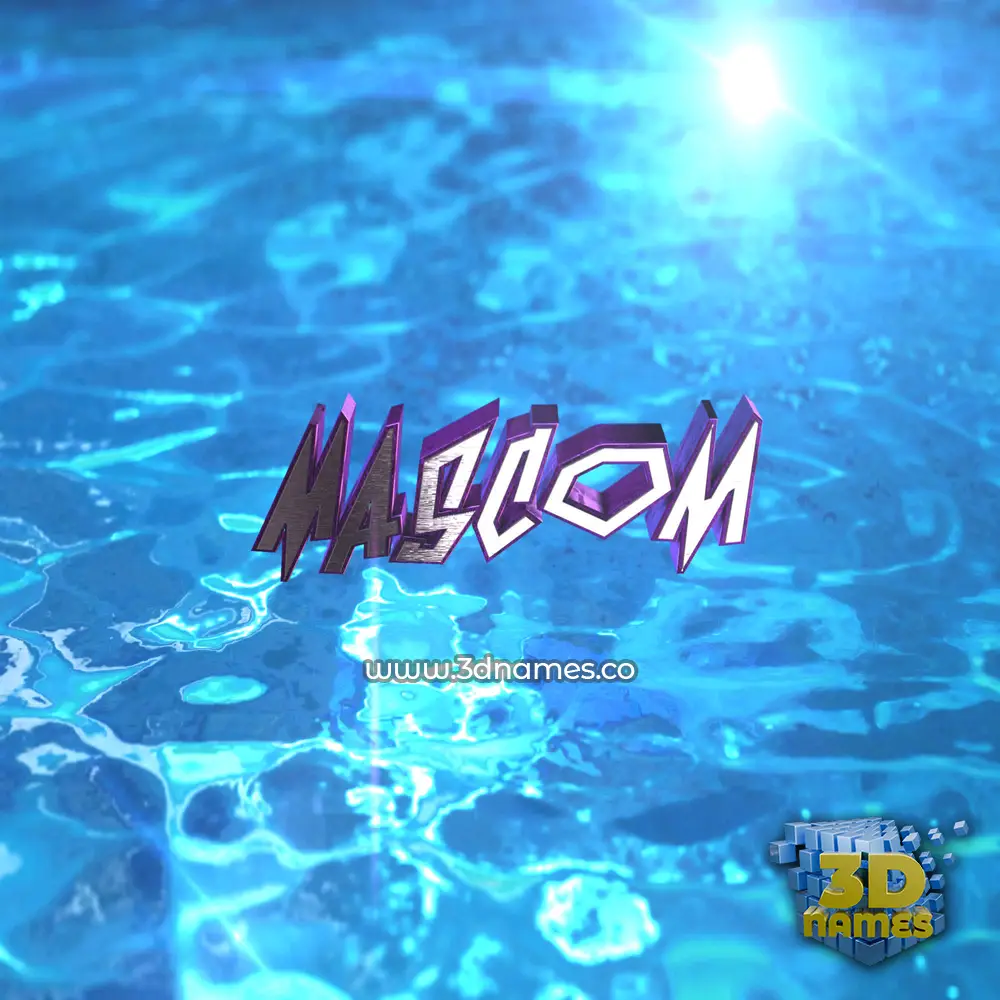 mascom in Water 2015 style - 3D name wallpaper