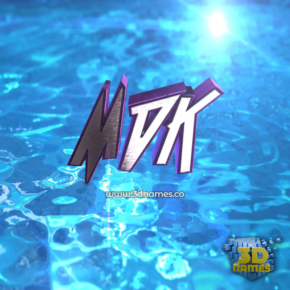 mdk in Water 2015 style - 3D name wallpaper