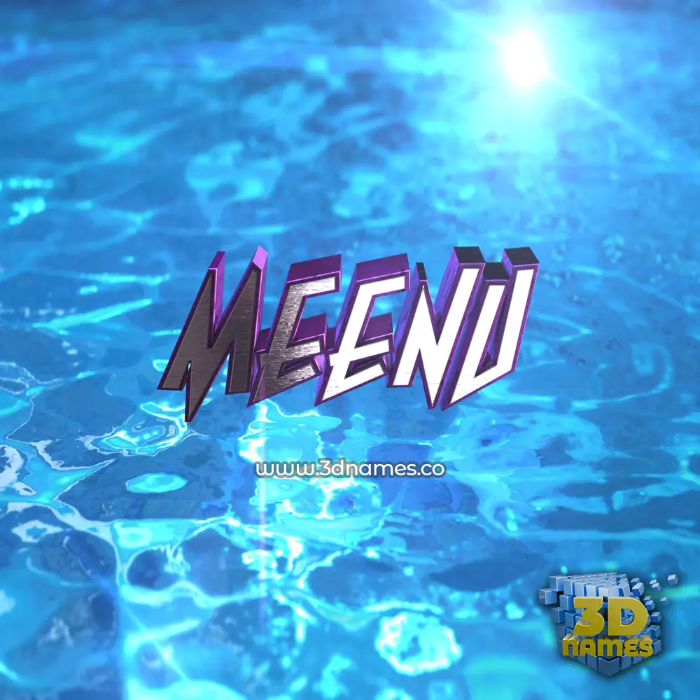 meenu in Water 2015 style - 3D name wallpaper