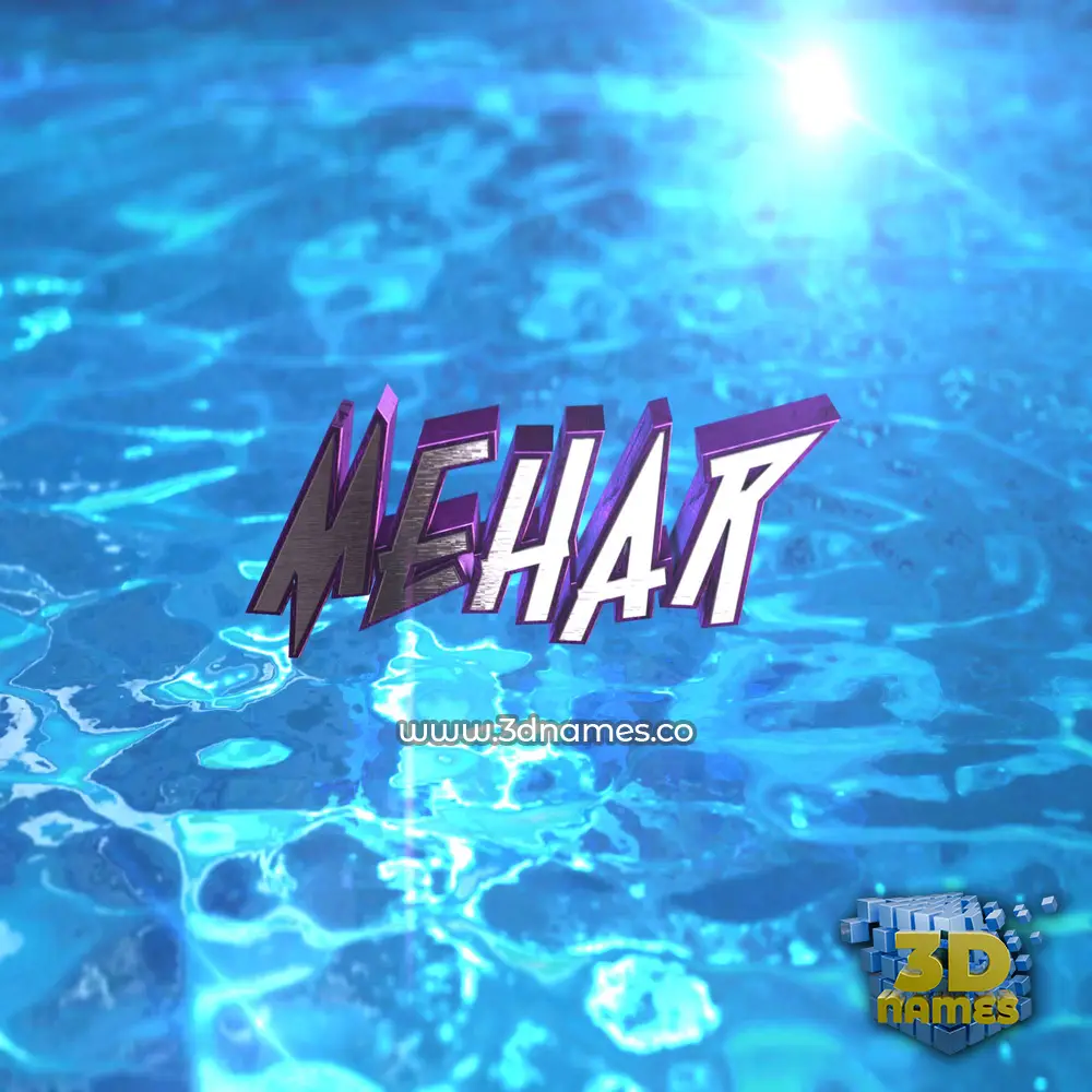 mehar in Water 2015 style - 3D name wallpaper