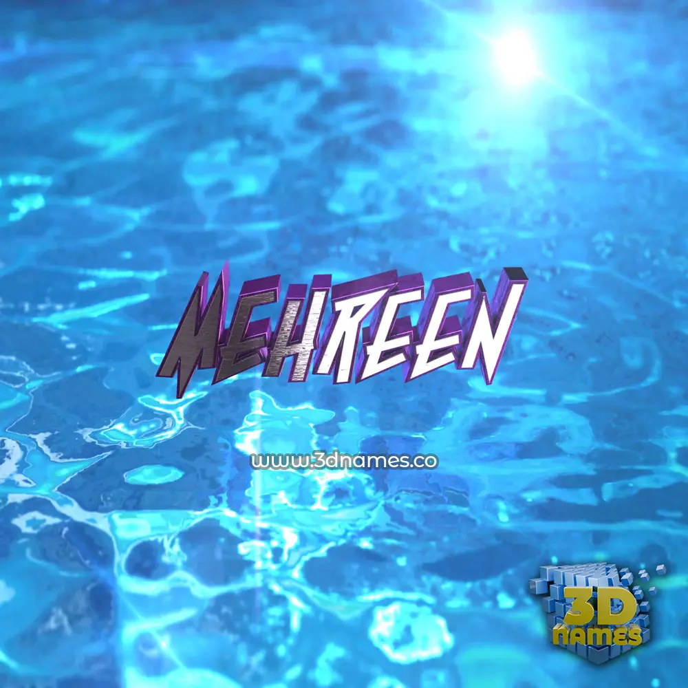 mehreen in Water 2015 style - 3D name wallpaper