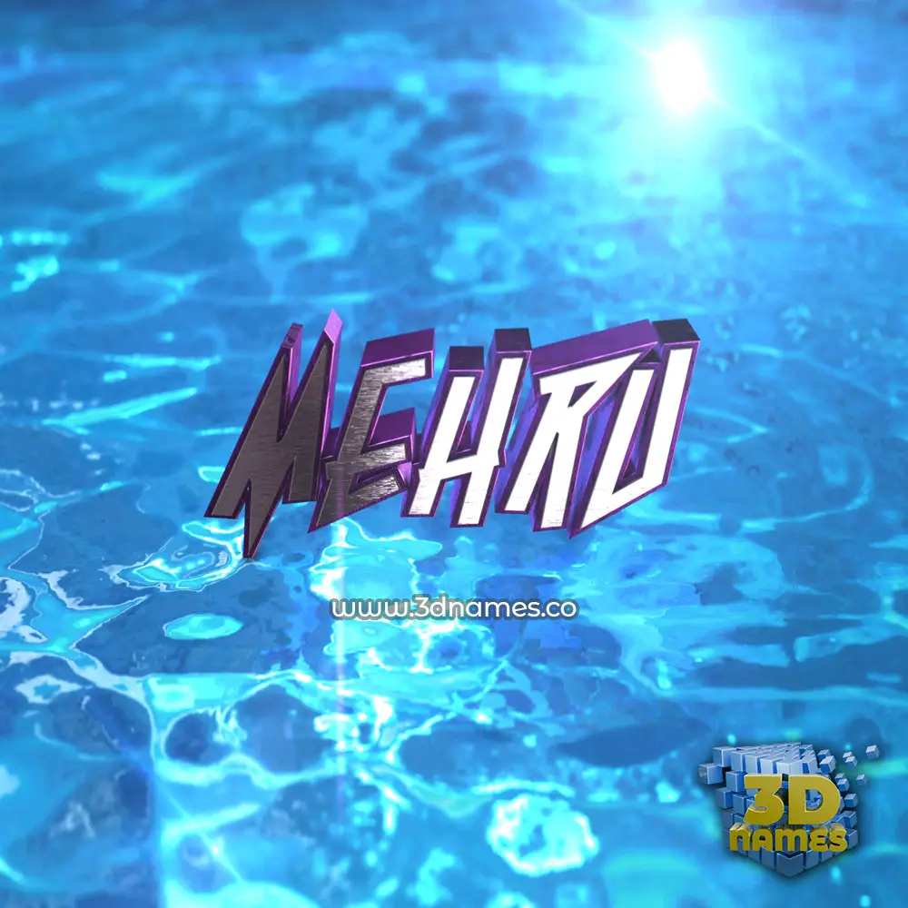 mehru in Water 2015 style - 3D name wallpaper