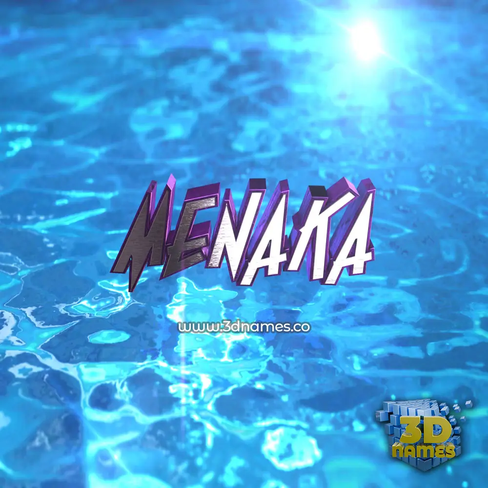 menaka in Water 2015 style - 3D name wallpaper