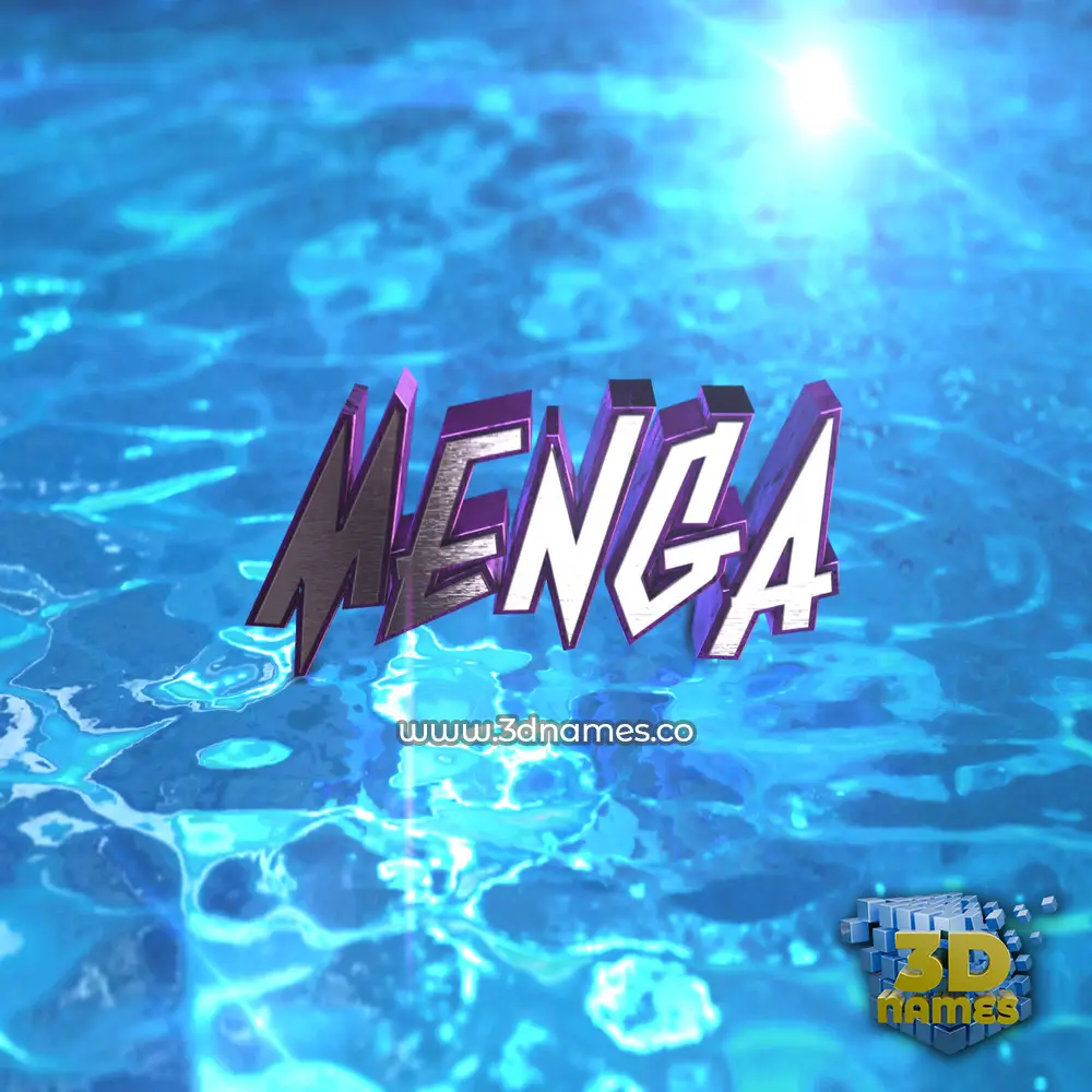 menga in Water 2015 style - 3D name wallpaper