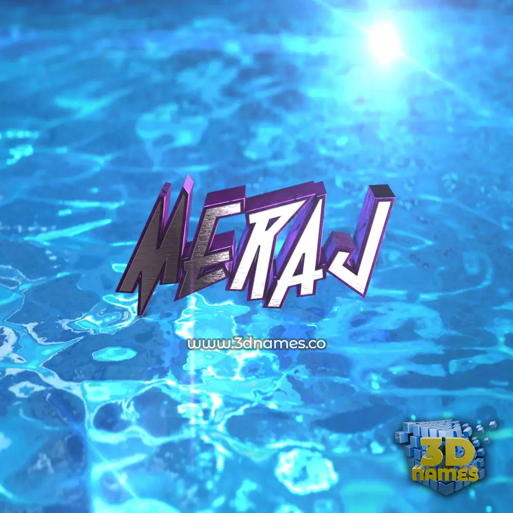 meraj in Water 2015 style - 3D name wallpaper
