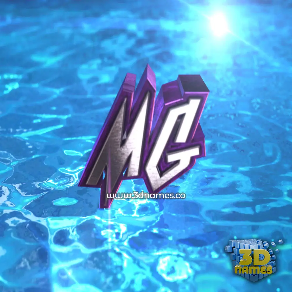 mg in Water 2015 style - 3D name wallpaper