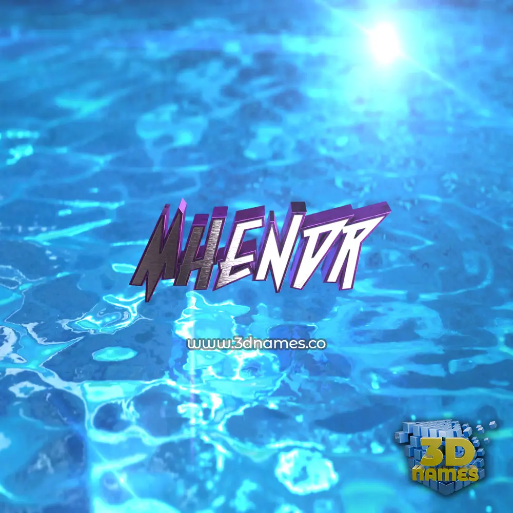 mhendr in Water 2015 style - 3D name wallpaper