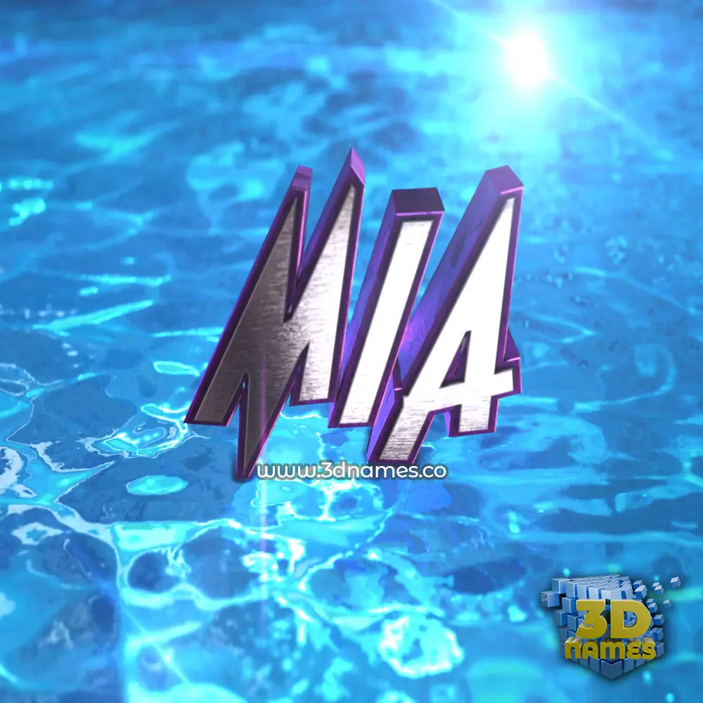 mia in Water 2015 style - 3D name wallpaper
