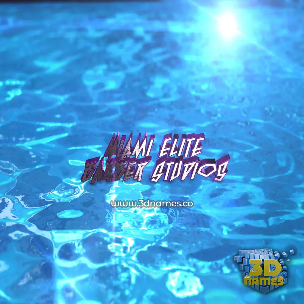 miami elite barber studios in Water 2015 style - 3D name wallpaper