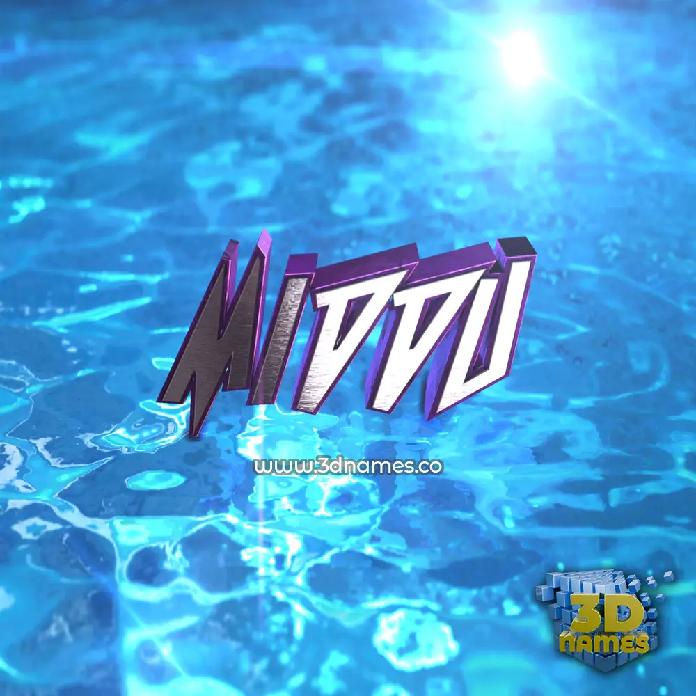 middu in Water 2015 style - 3D name wallpaper