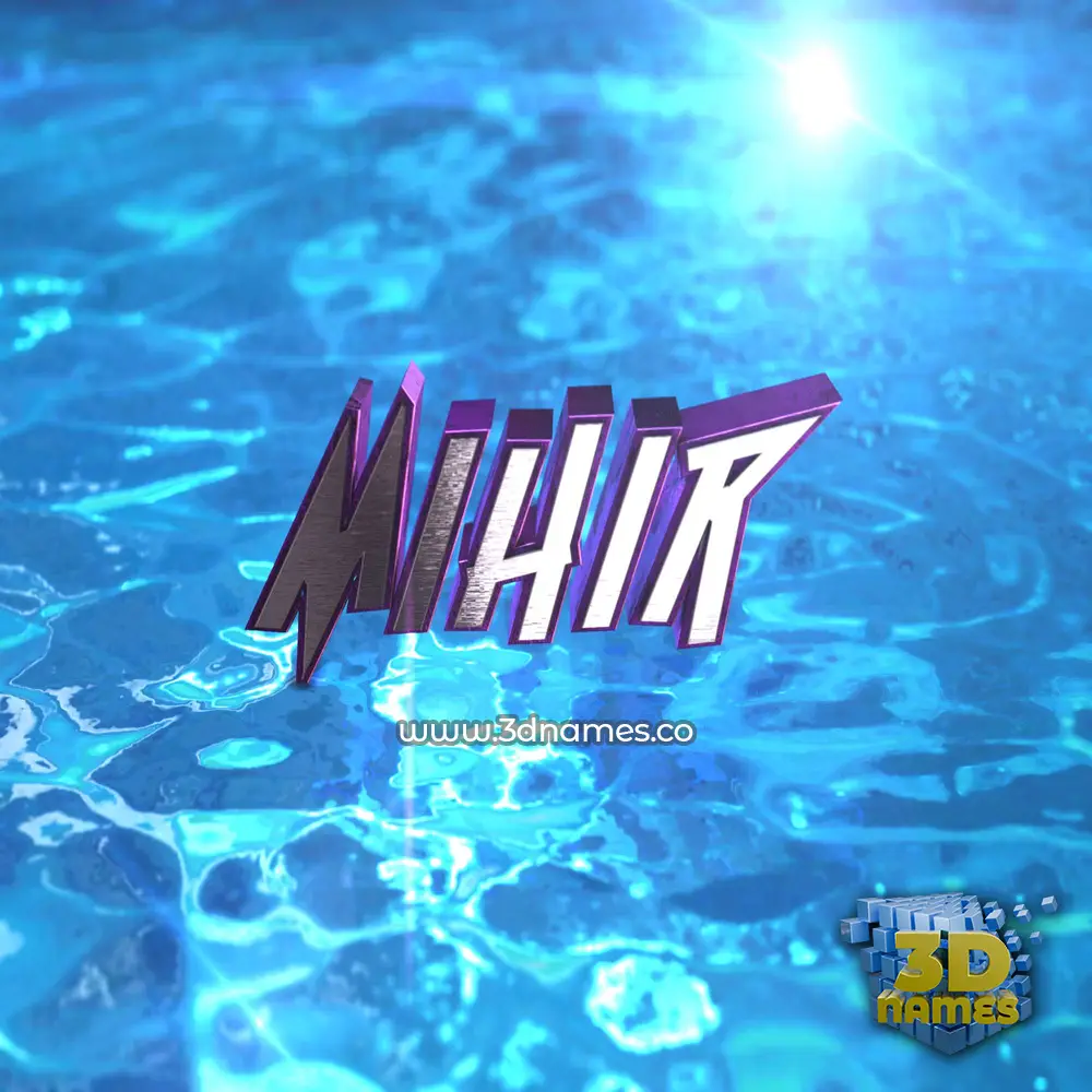 mihir in Water 2015 style - 3D name wallpaper