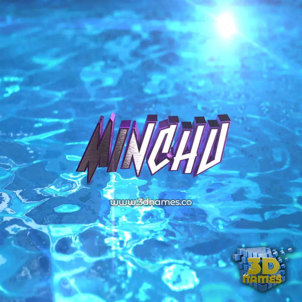 minchu in Water 2015 style - 3D name wallpaper