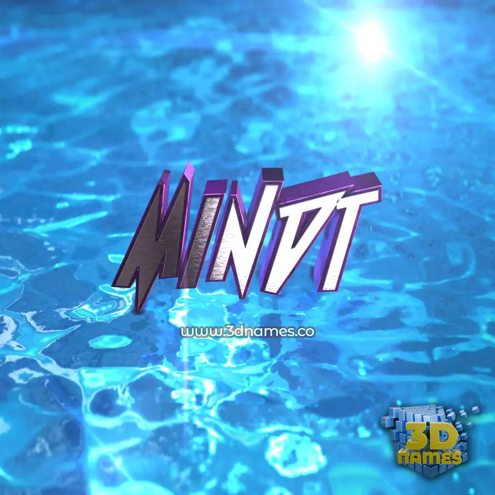 mindt in Water 2015 style - 3D name wallpaper