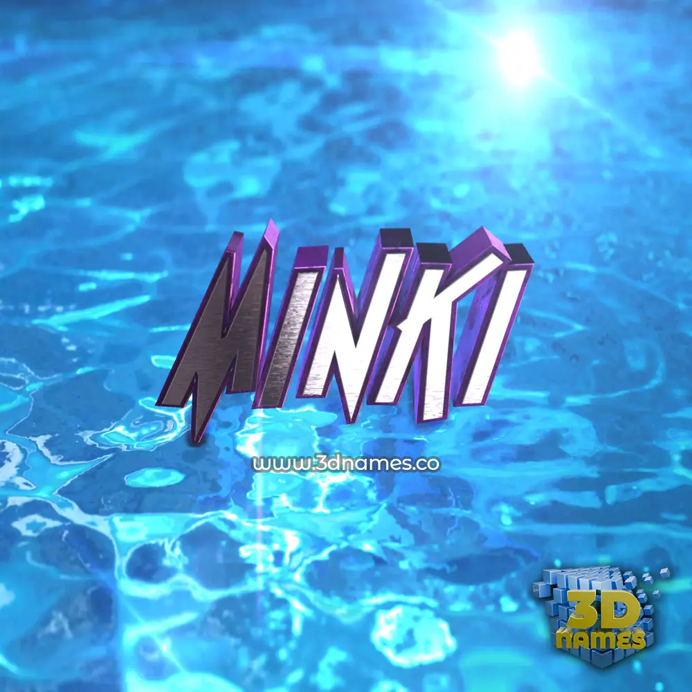 minki in Water 2015 style - 3D name wallpaper