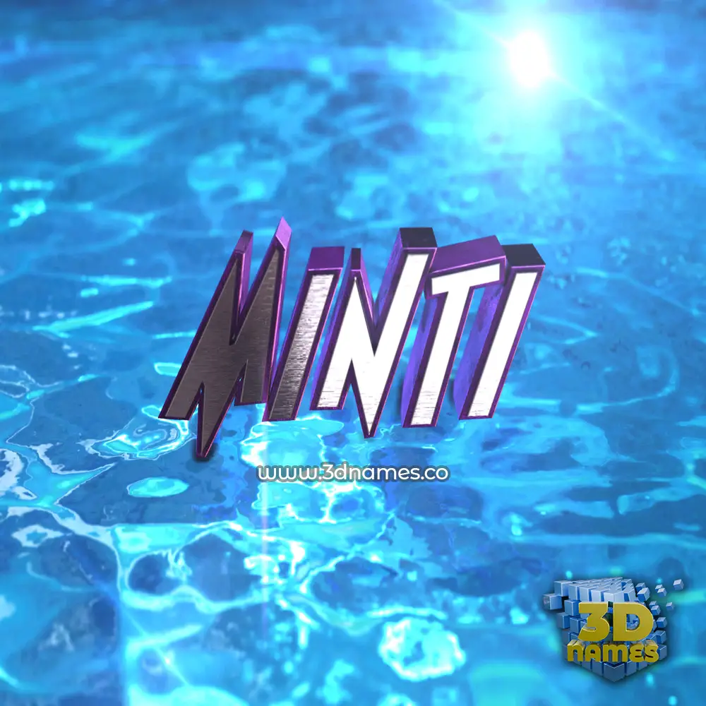 minti in Water 2015 style - 3D name wallpaper