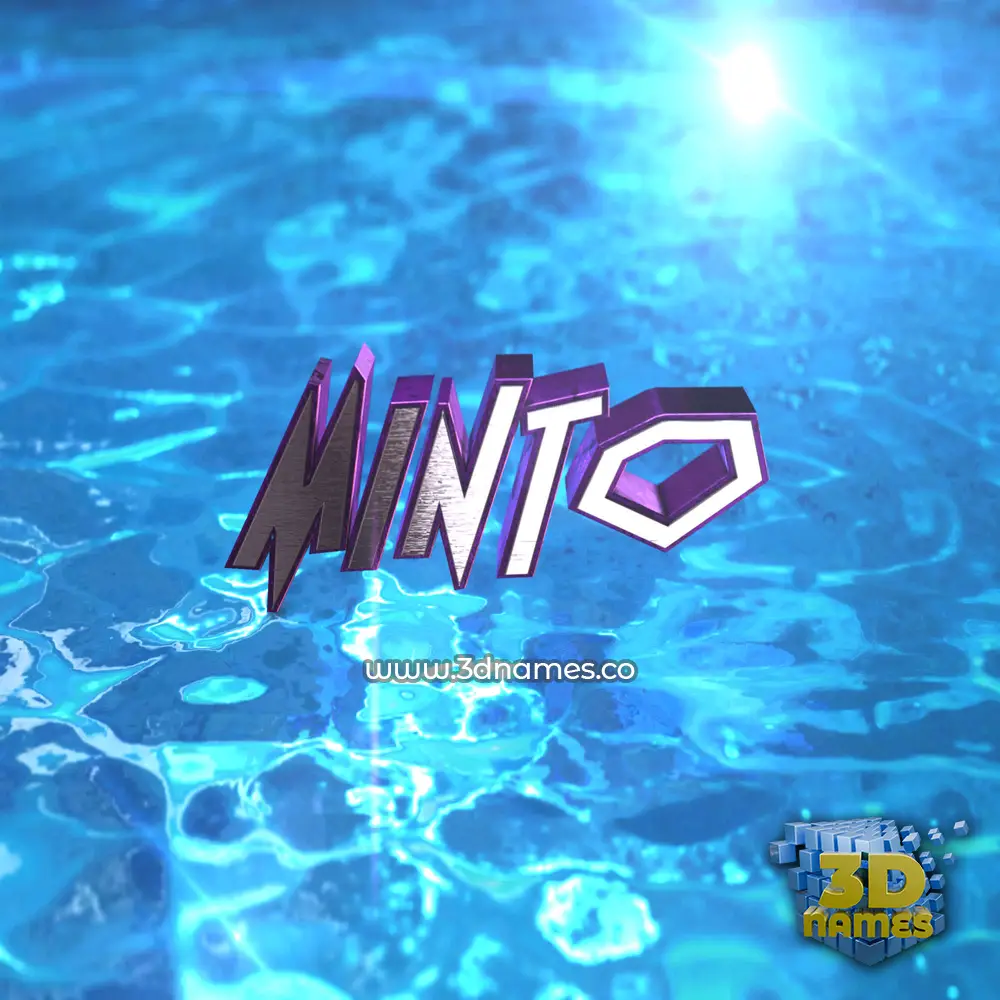 minto in Water 2015 style - 3D name wallpaper