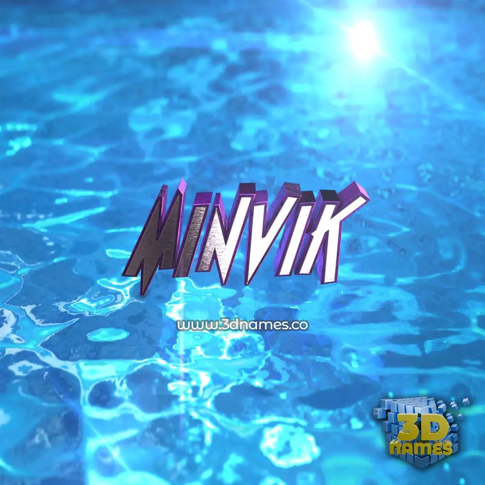 minvik in Water 2015 style - 3D name wallpaper
