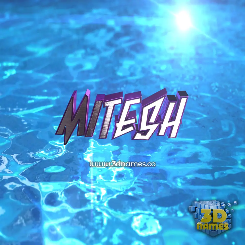 mitesh in Water 2015 style - 3D name wallpaper
