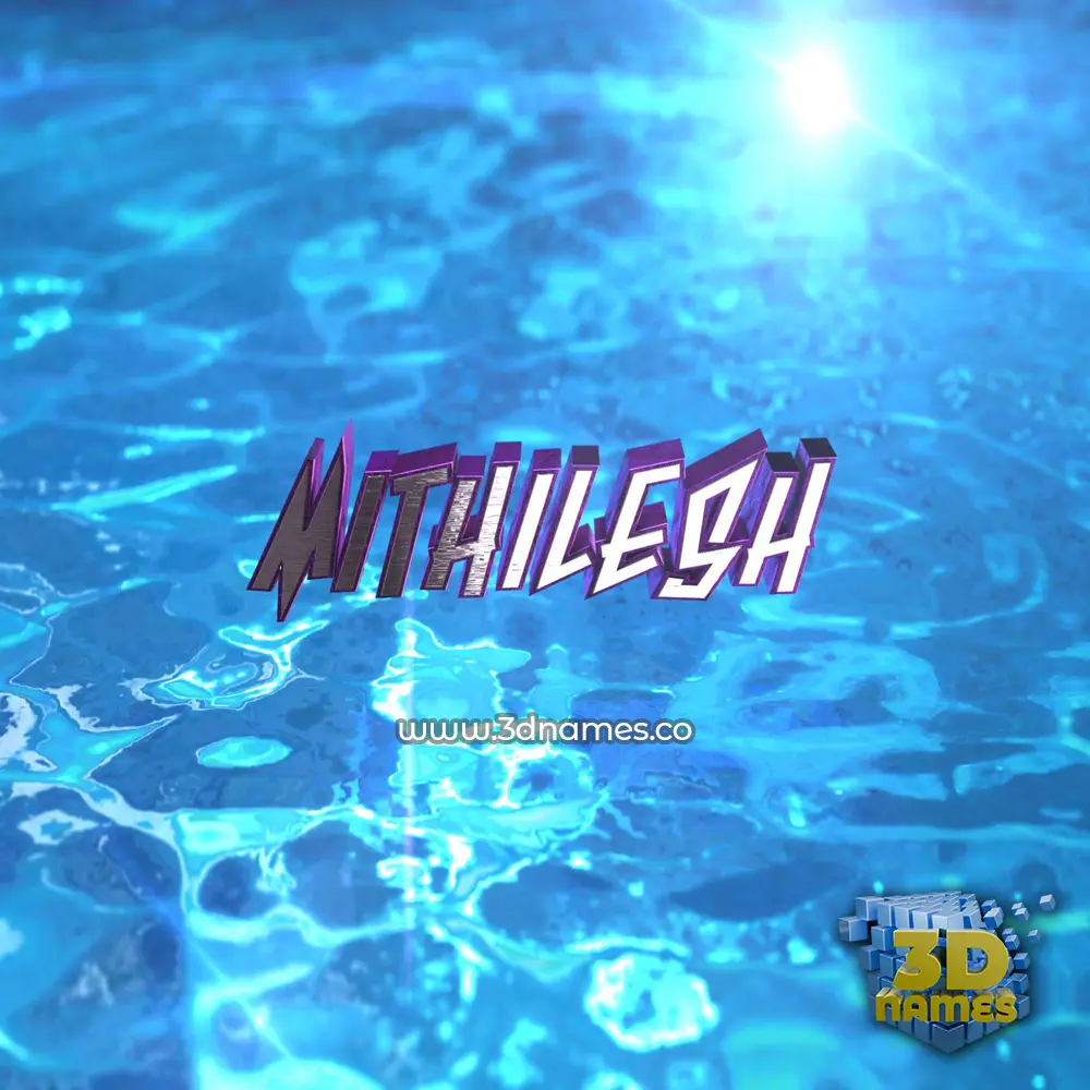 mithilesh in Water 2015 style - 3D name wallpaper
