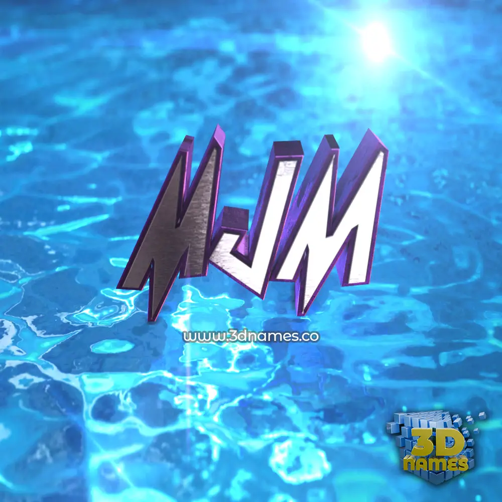 mjm in Water 2015 style - 3D name wallpaper