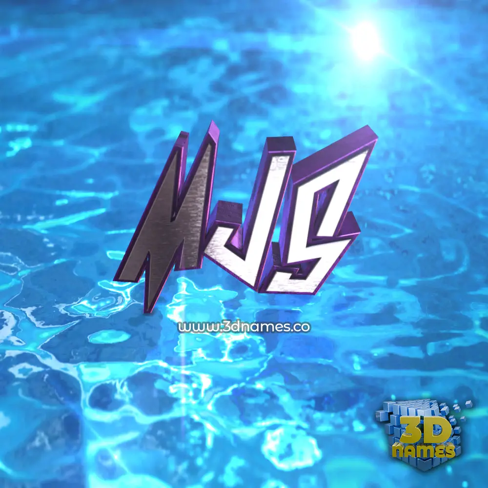 mjs in Water 2015 style - 3D name wallpaper