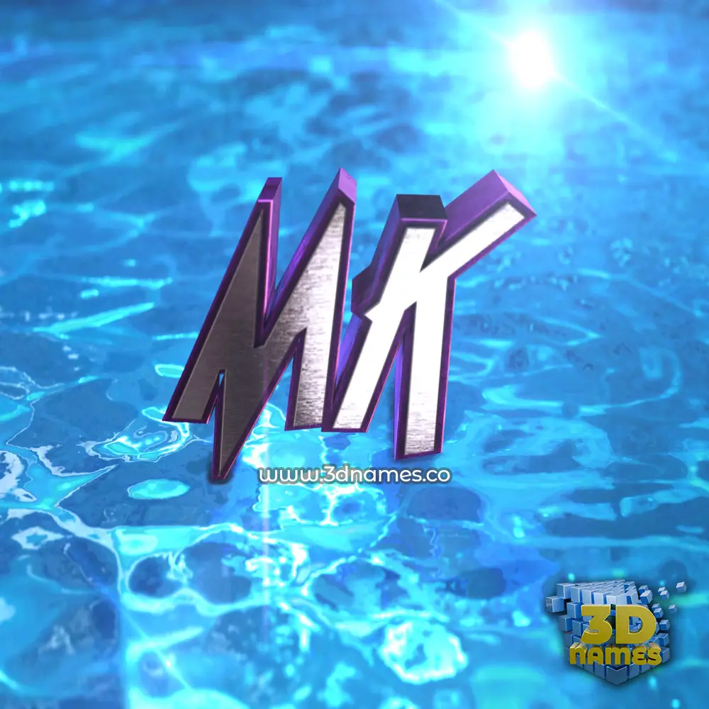 mk in Water 2015 style - 3D name wallpaper