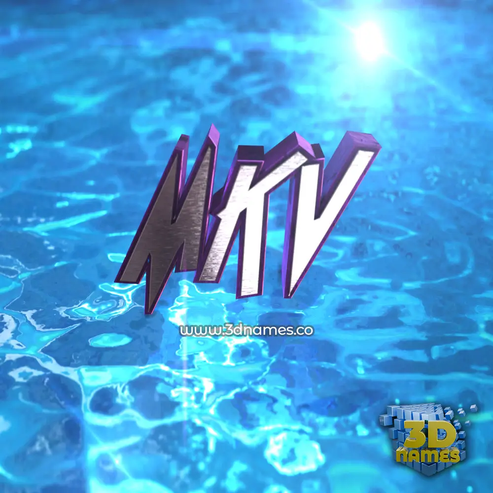 mkv in Water 2015 style - 3D name wallpaper