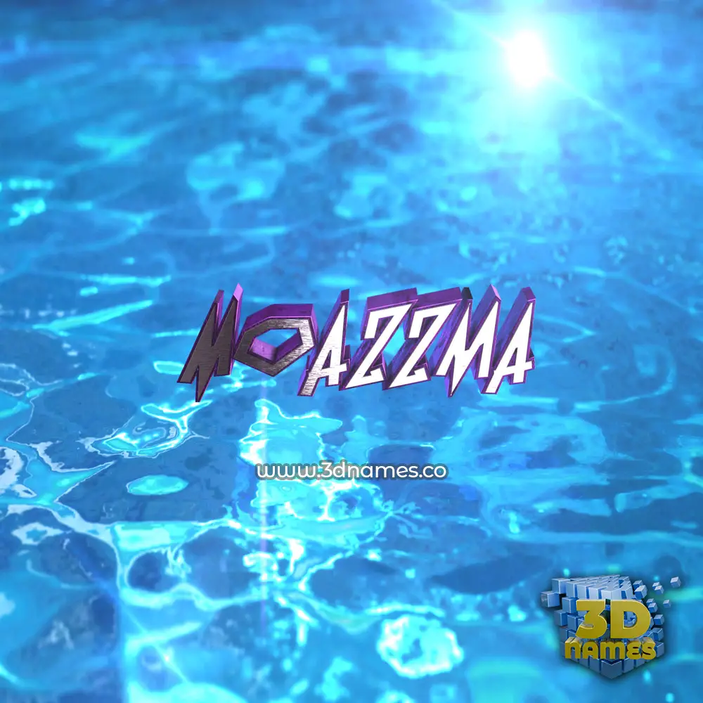 moazzma in Water 2015 style - 3D name wallpaper