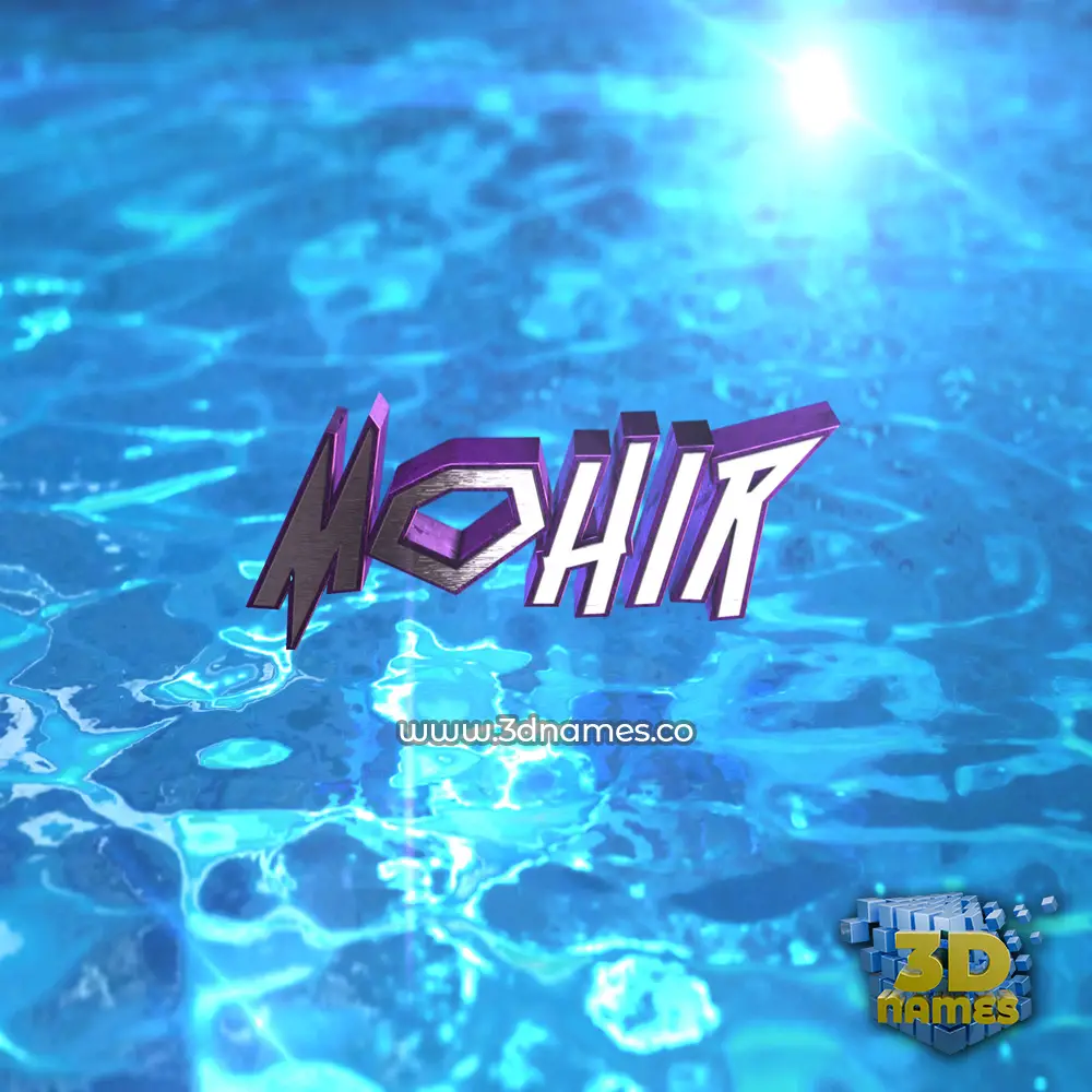mohir in Water 2015 style - 3D name wallpaper