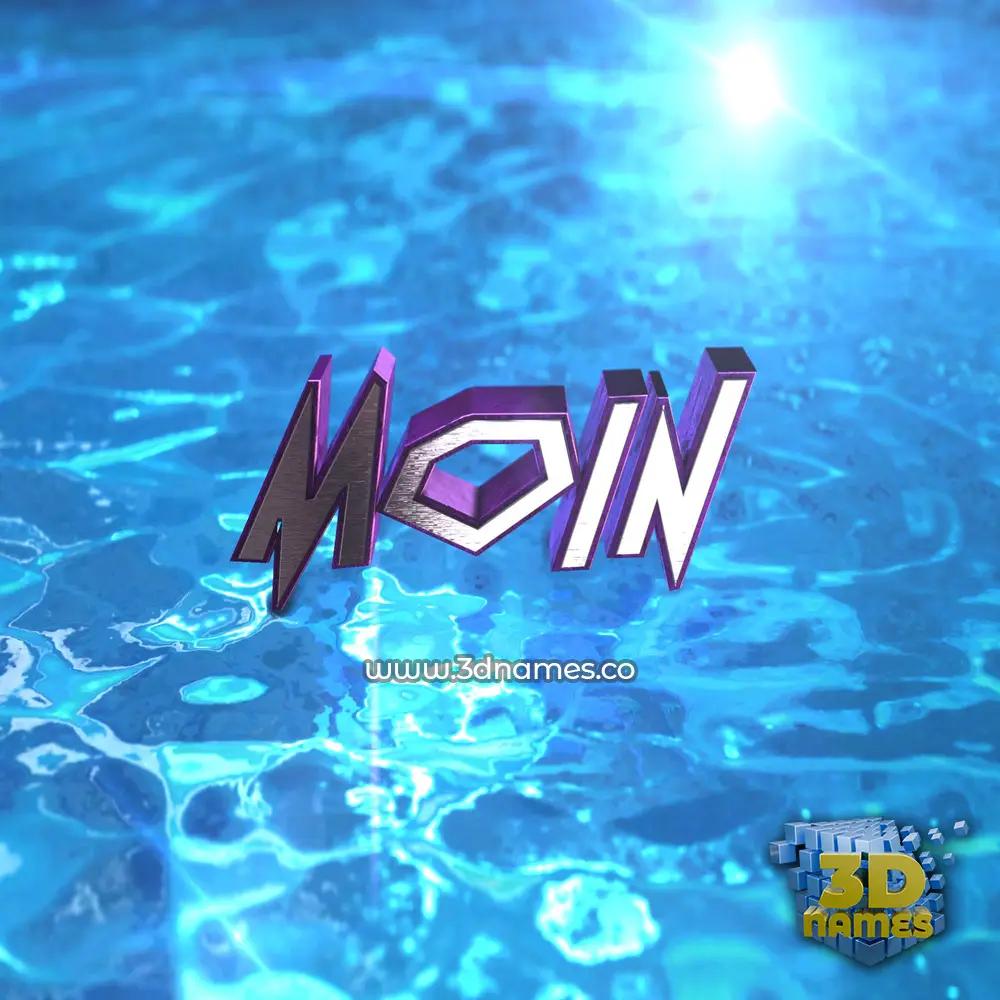 moin in Water 2015 style - 3D name wallpaper