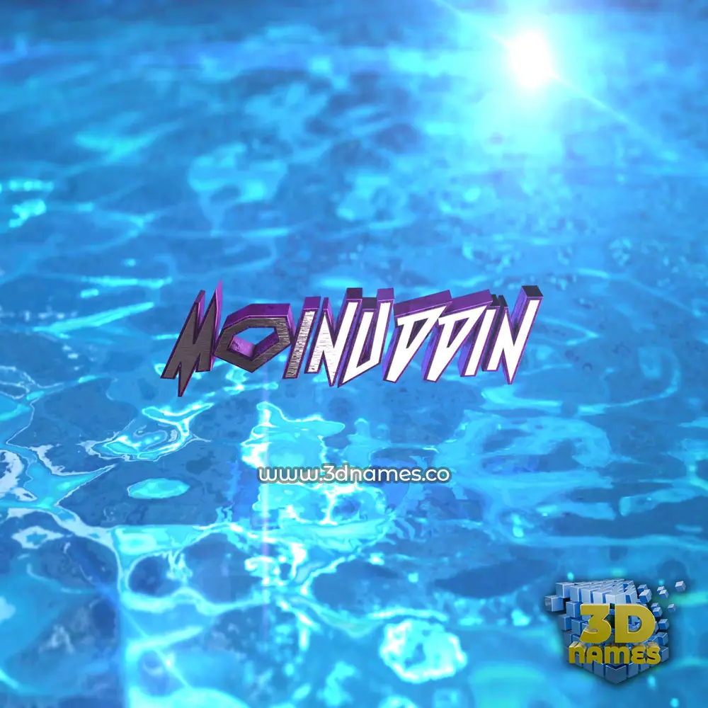 moinuddin in Water 2015 style - 3D name wallpaper