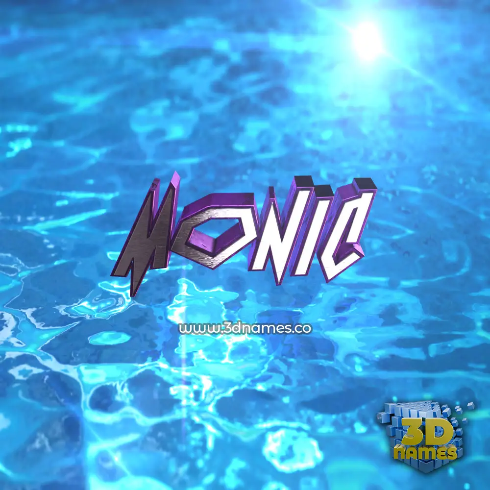 monic in Water 2015 style - 3D name wallpaper