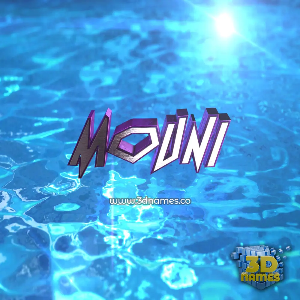 mouni in Water 2015 style - 3D name wallpaper